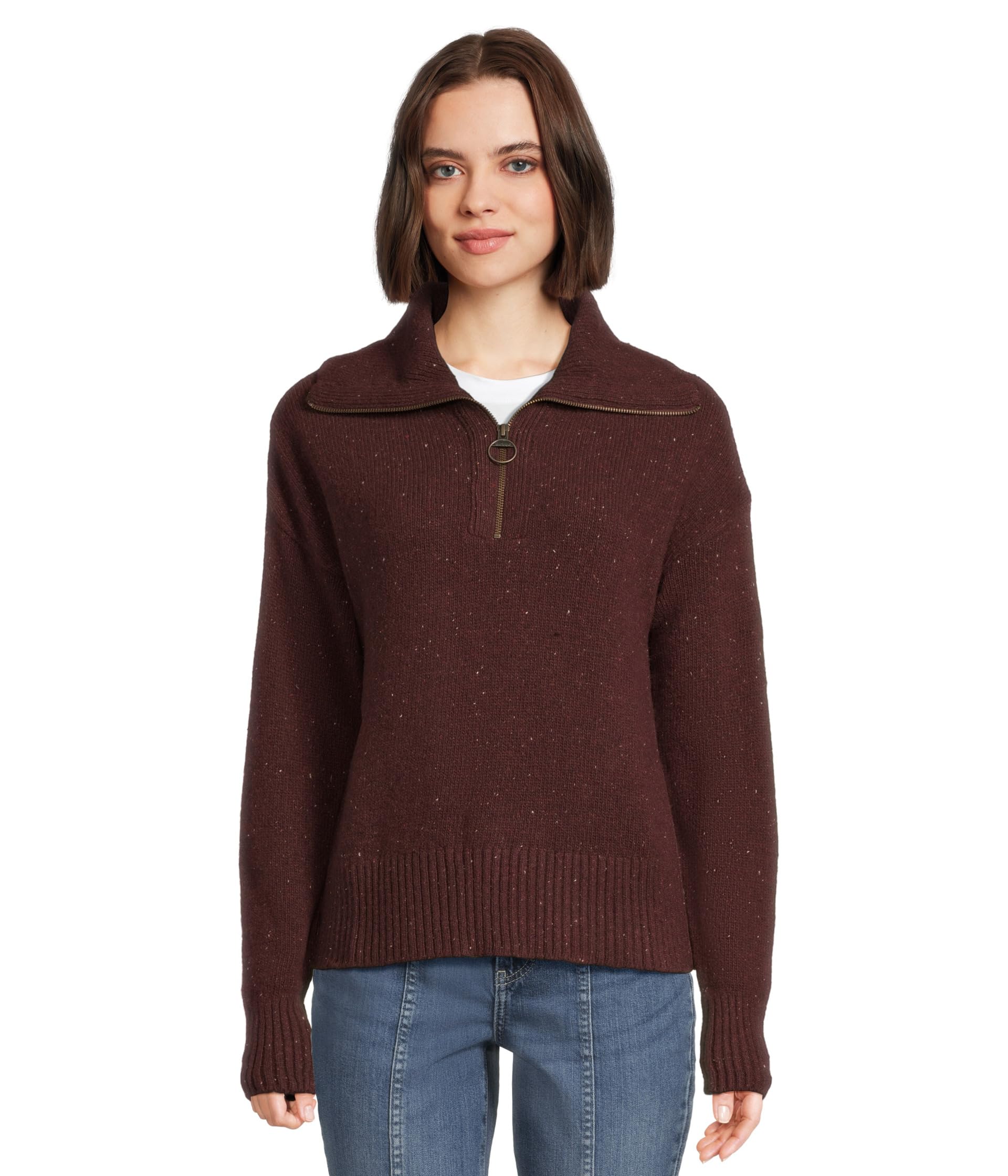 Barbour Womens Lavensdale 1 2 Zip Knitted Jumper