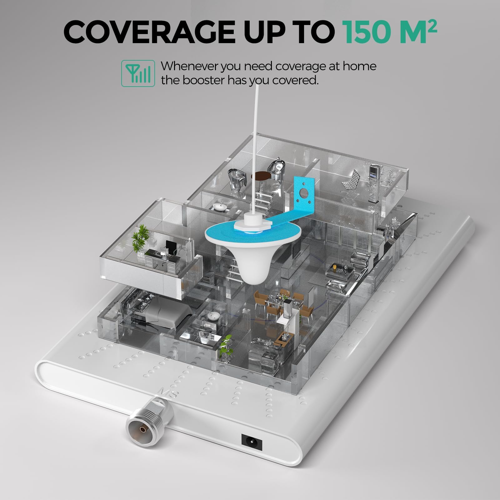 Amplificador Señal Movil 4G LTE 3G gsm Amplificador de Cobertura Movil 900/1800/2100MHz Banda 8/3/1 Compatible con Vodafone,Orange,Simiyo,Yoigo,LEBARA y Digi