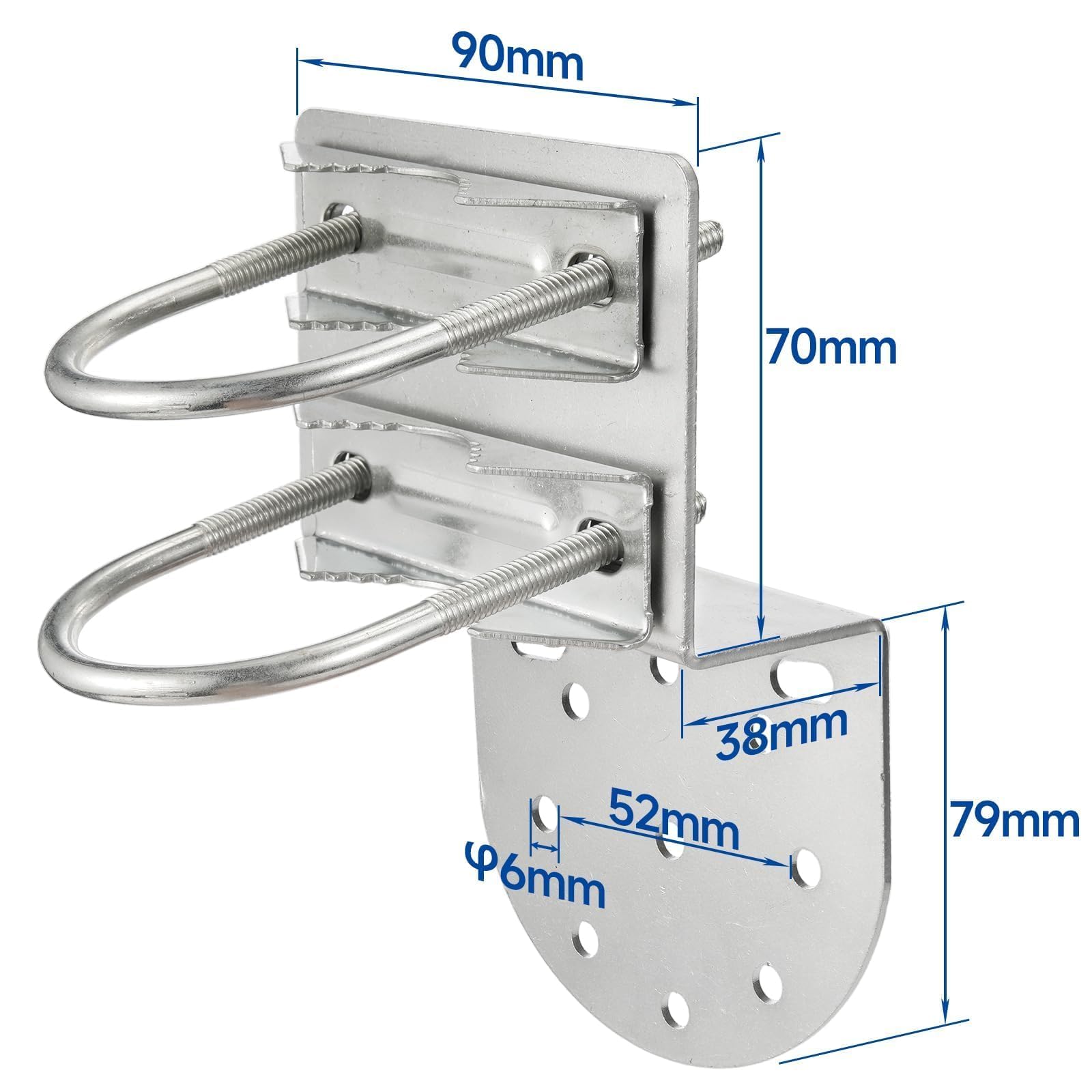 Bingfu Support Mural Antenne Fixation Mât Antenne Antirouille Accessoires Matériels pour Extérieur Maison Support de Poteau d'antenne Kits de Montage
