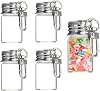 VASANA 5PCS 7ml /0.23oz Small Glass Bottles Aluminium Cap Ornament Wishing Bottles with Key Chain Clasp Crafts Gift Pendants DIY Glass Jars Miniature Message Bottle