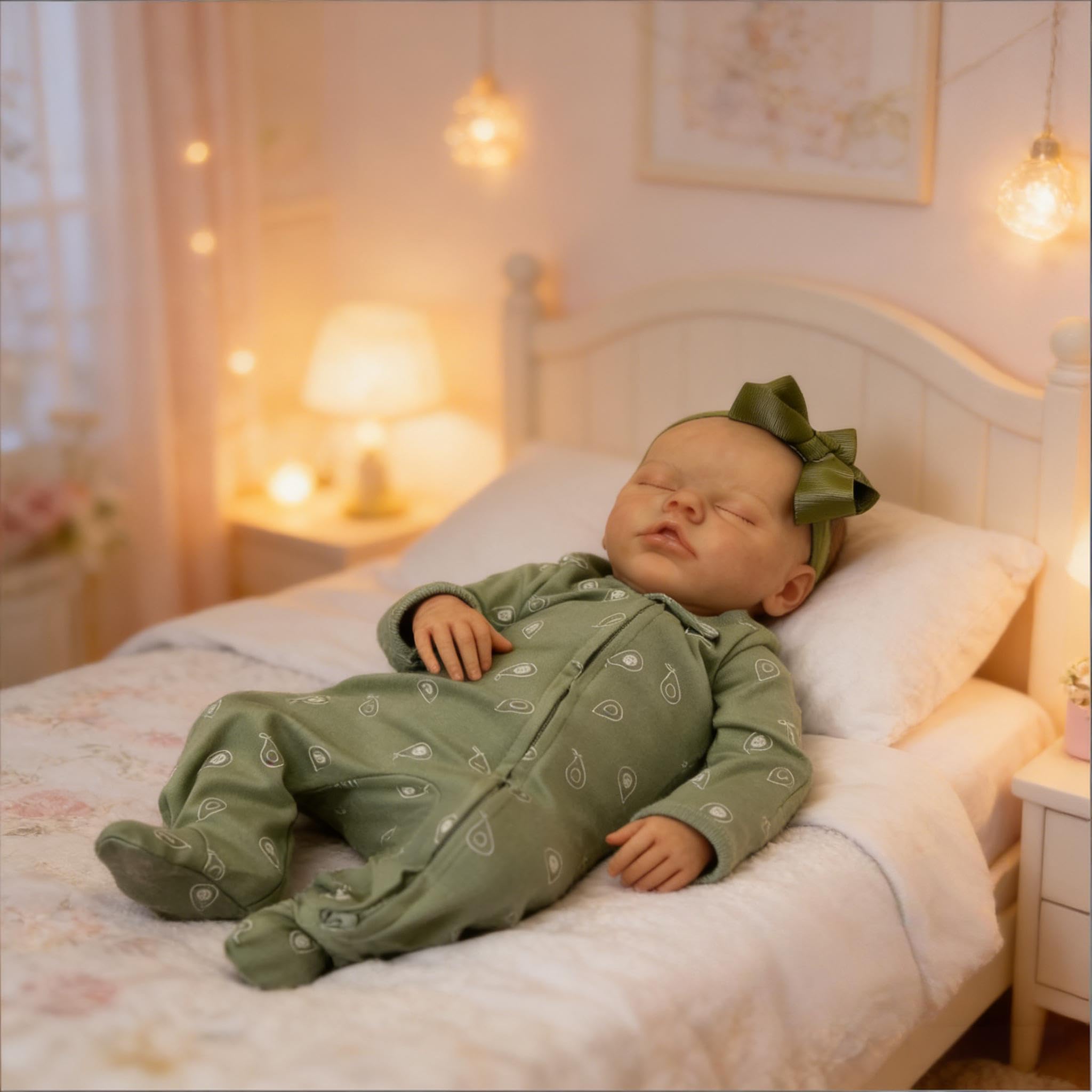 Reborn Baby Dolls silikonowe całe ciało, winylowe, 45 cm, realistyczne, śpiąca dziewczyna, prawdziwa lalka niemowlęca, realistyczna lalka noworodka, z akcesoriami do zabawek