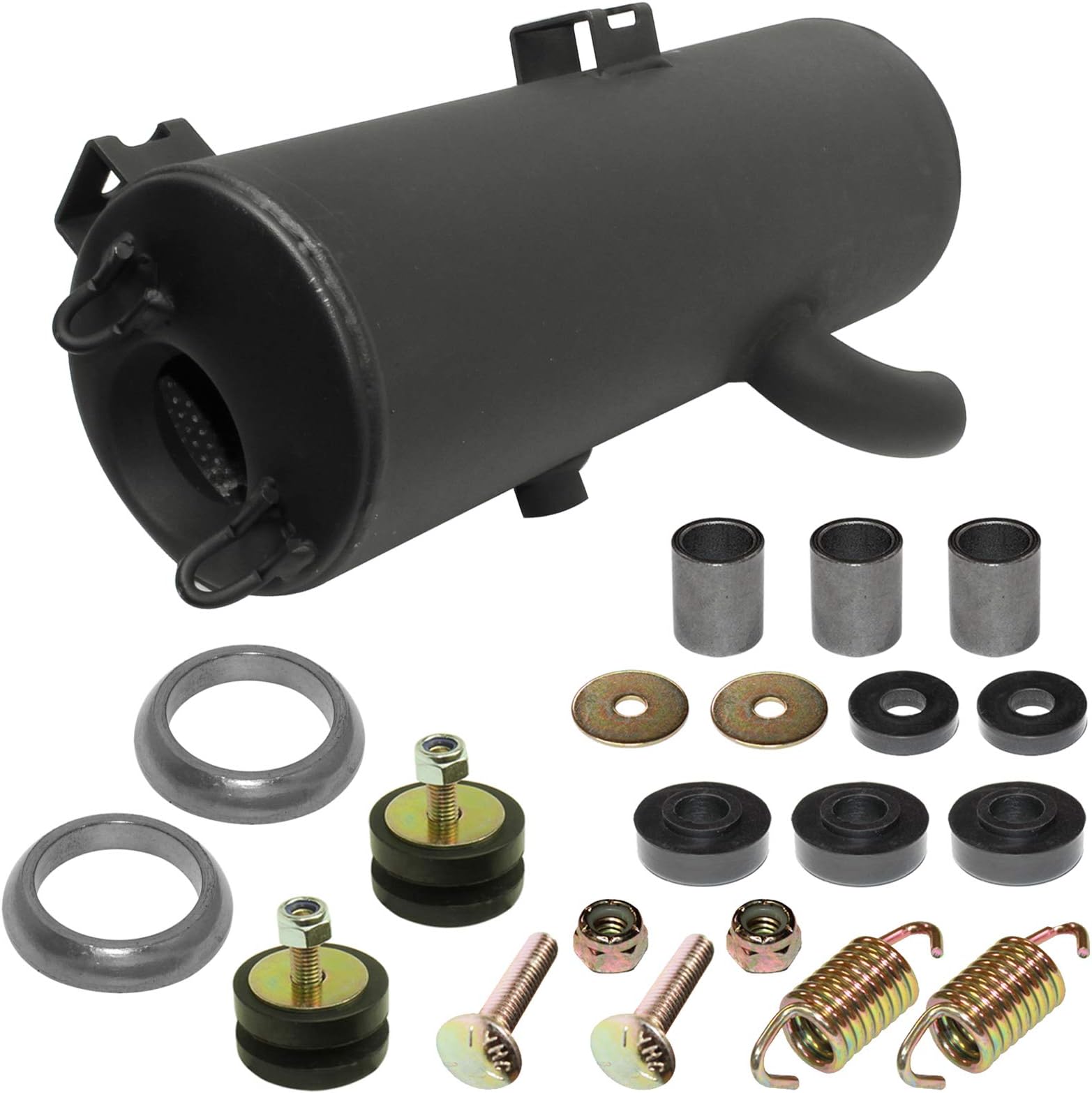 Caltric Black Exhaust Muffler Silencer Compatible with