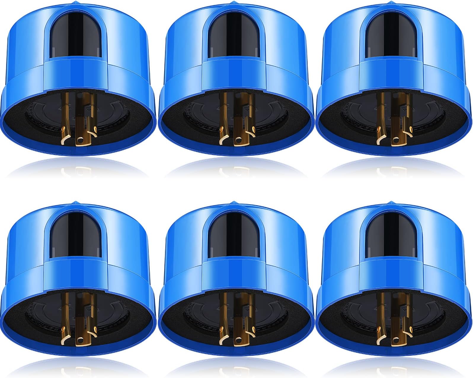 6 Pcs Twist Lock Photocell Sensor Auto on off Photocell Switch Dusk to Dawn Light Control Light Sensor for Outdoor Lights 120V to 277V, Blue