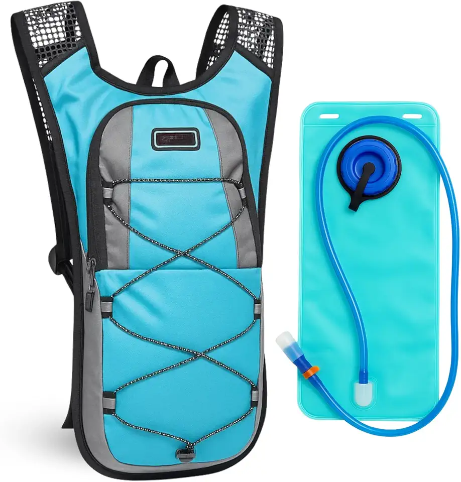 Mochila de Hidratação 2L com Bolsa D'água, Sistema de Hidratação TPU + PVC, 47 x 25 cm, Ideal para Trilhas e Ciclismo