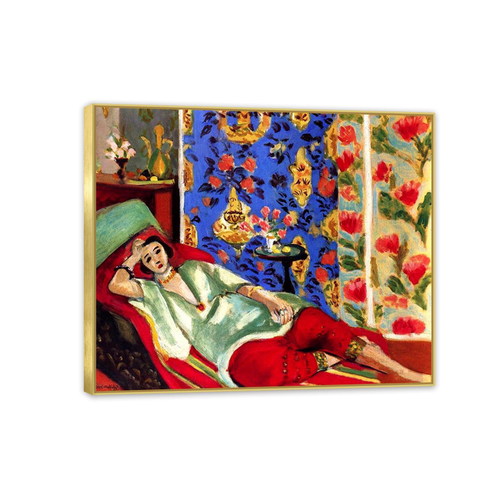 Amazon.com: Golden Frame Henri Matise Wall Art,Odalisque with Red  display picture 1