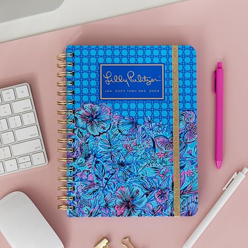 Miniatura 7 de Lilly Pulitzer Agenda diaria 2024, agenda grande con fecha de enero de 2024 a diciembre de 2024, agenda semanal con calendario mensual, calcomanías,