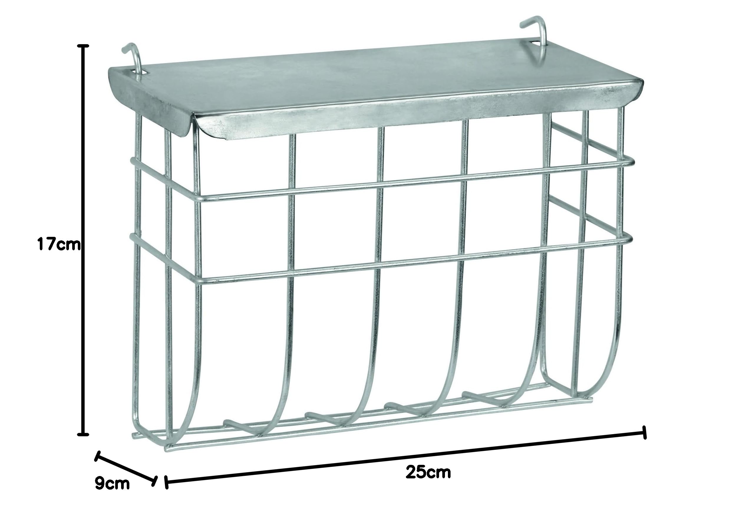 Kerbl Comedero para heno metal galvanizado 25x9x17 cm con tapa colgar