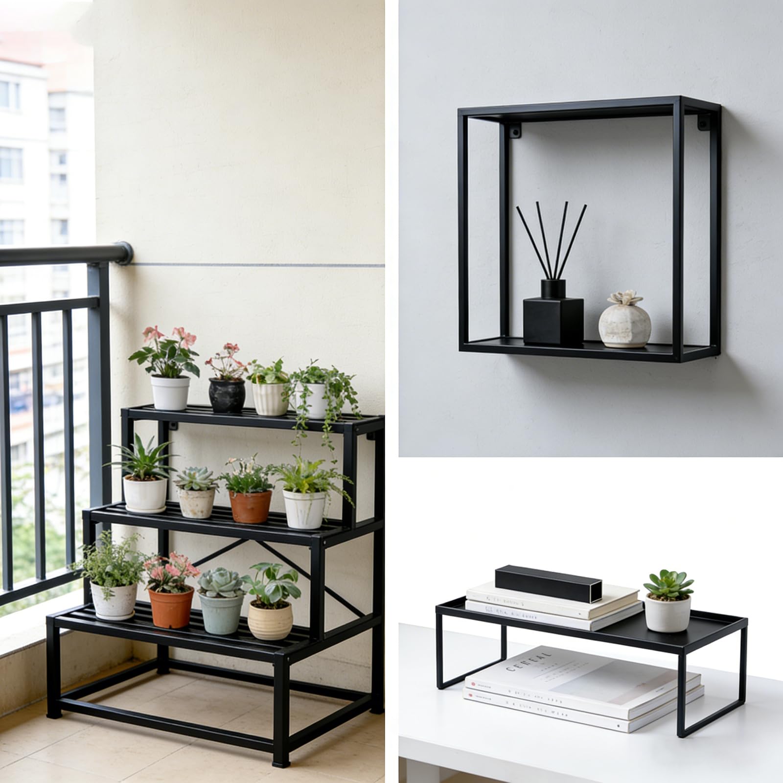 Quadratrohr aus Aluminium, Schwarz, 15 x 15 x 1 mm, 4 Stück, 300 mm | Schwarze Pulverbeschichtung, für Pergola, Trennwände, Außenanlagen, leicht zu schneiden und zusammenzubauen