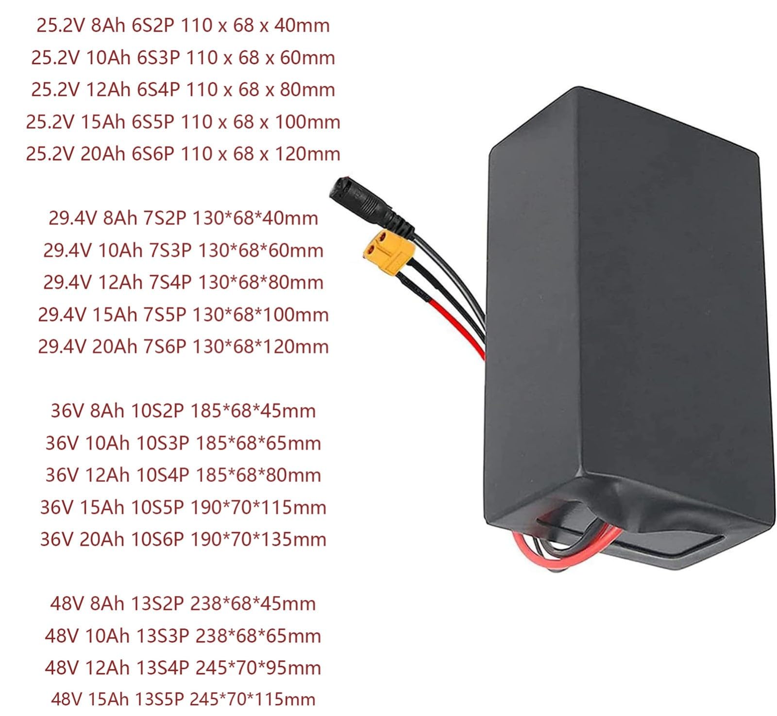 Batteria Per Bici Elettrica 24V/36V/48V 8Ah 10Ah 12Ah 15Ah 20Ah Batteria Ebike Batteria Impermeabile PVC Con Caricabatteria E BMS