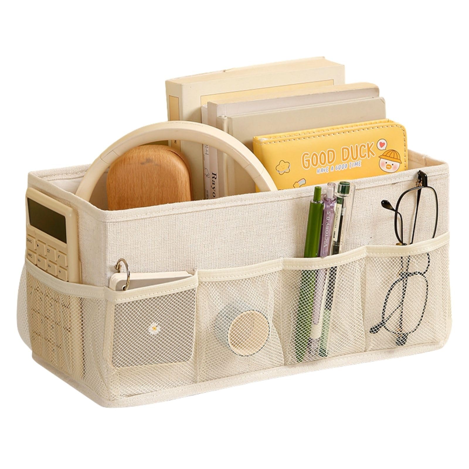 YUSSUNSNY Foldable Desk Organiser with 8 Mesh Pockets - Lightweight Storage for Office, Home & Stationery | Portable Desktop File Holder for Documents, Notebooks, Pens | Space-Saving Design