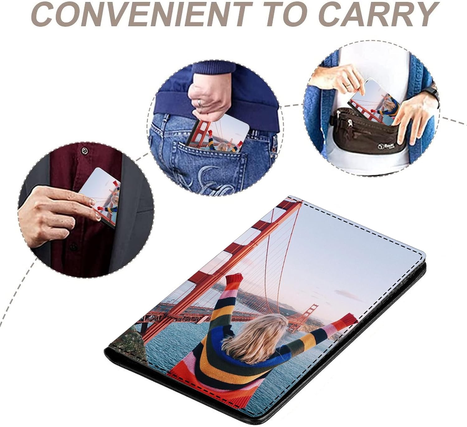 Custom Passport Holder with Photo, Personalized Leather Passport Cover with Text/Logo for Vaccination/Study Abroad Protect Your Passport for Men/Women - Image 5