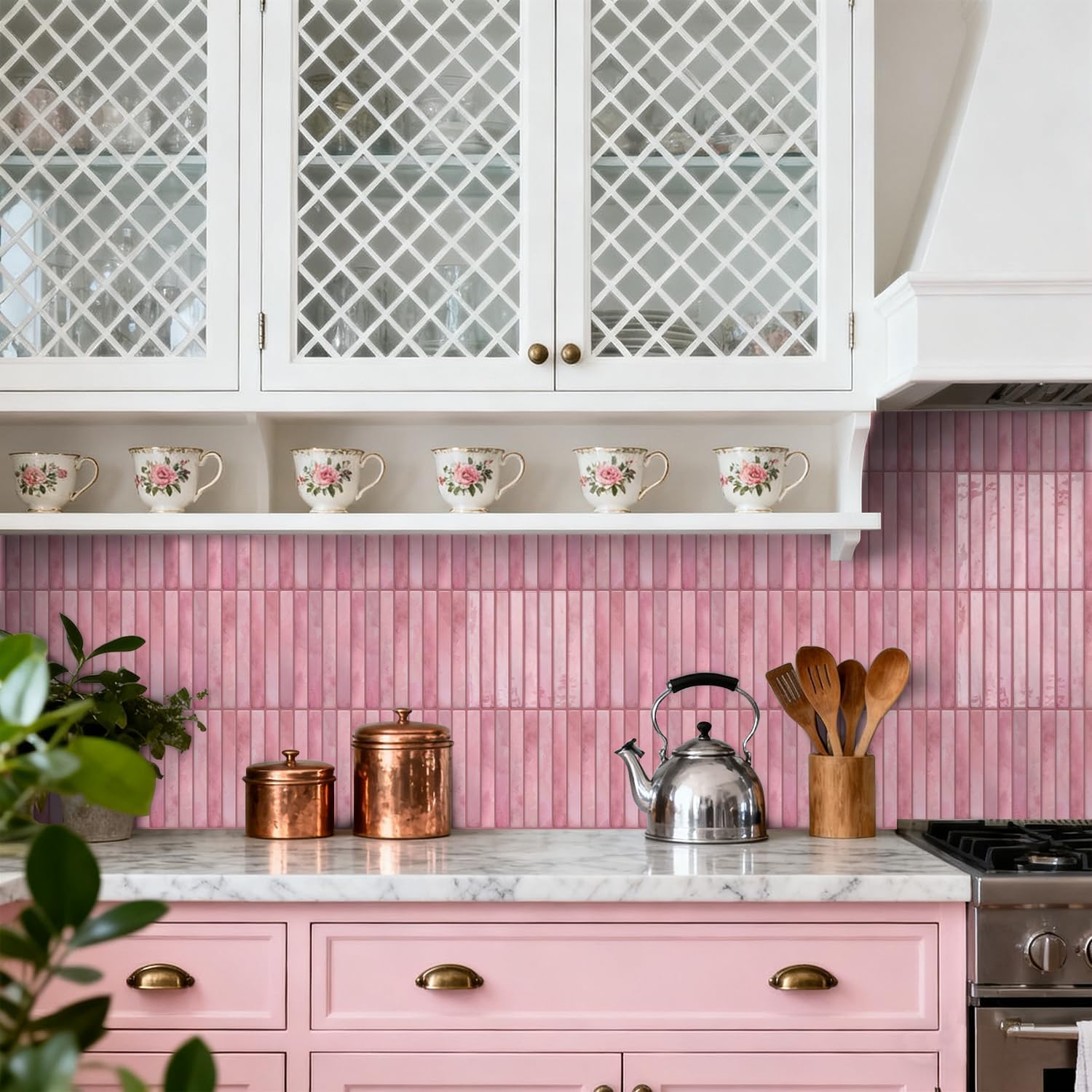 20-Sheet 3D Self-Adhesive Tile Backsplash for Kitchen, 9.68x4.72inch Peel and Stick Kitchen Backsplash Tiles, Thicker Design 3D Subway Waterproof Wall Tile Stickers