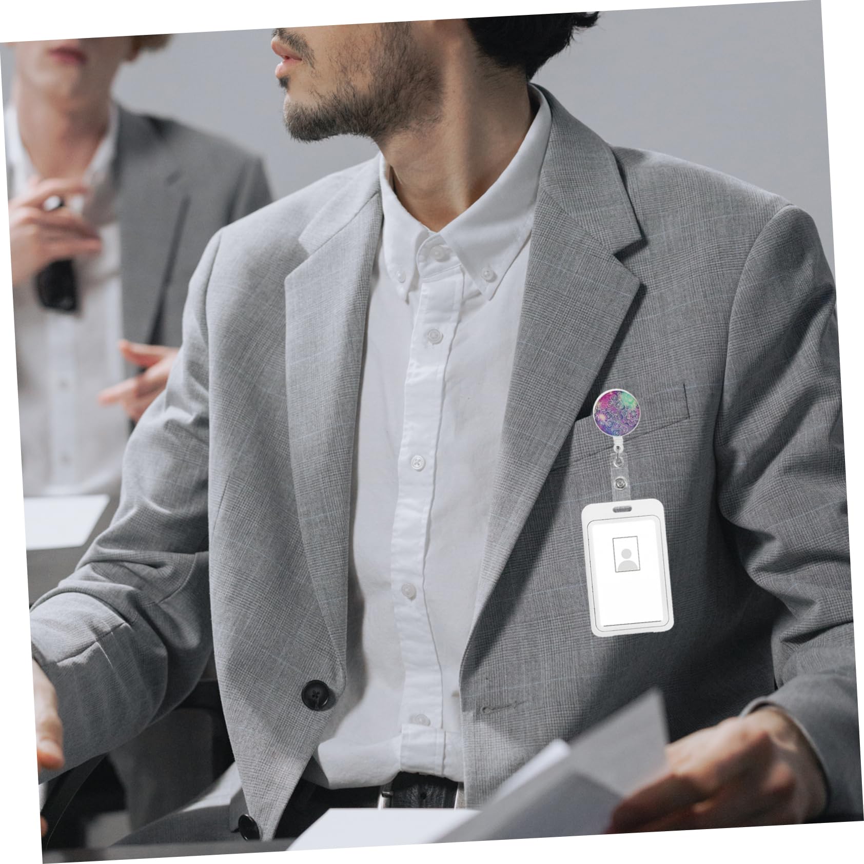 Lurrose 4 Set Di Porta Tessere Identificative Cordini Porta Badge Retrattili Clip Per Badge Rotanti Fibbie Per Badge Per Forniture Di Lavoro 3 Pezzi * 4