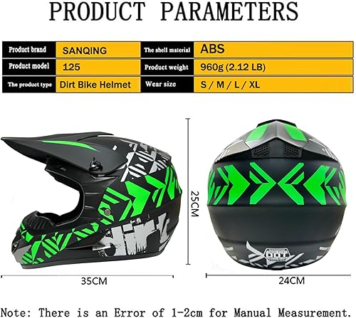 Miniatura 6 de Casco de motocross para jóvenes, casco de motocross para adultos, para mujeres y hombres, casco de motocicleta todoterreno, casco de bicicleta