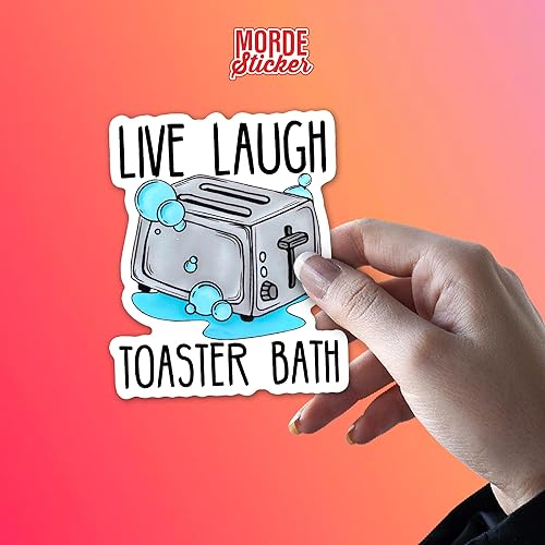 Miniatura 6 de Live Laugh Tostadora - Calcomanía de baño divertida con cita de tostadora, broma de 4 pulgadas, impermeable, para casco duro, laptop, botella de