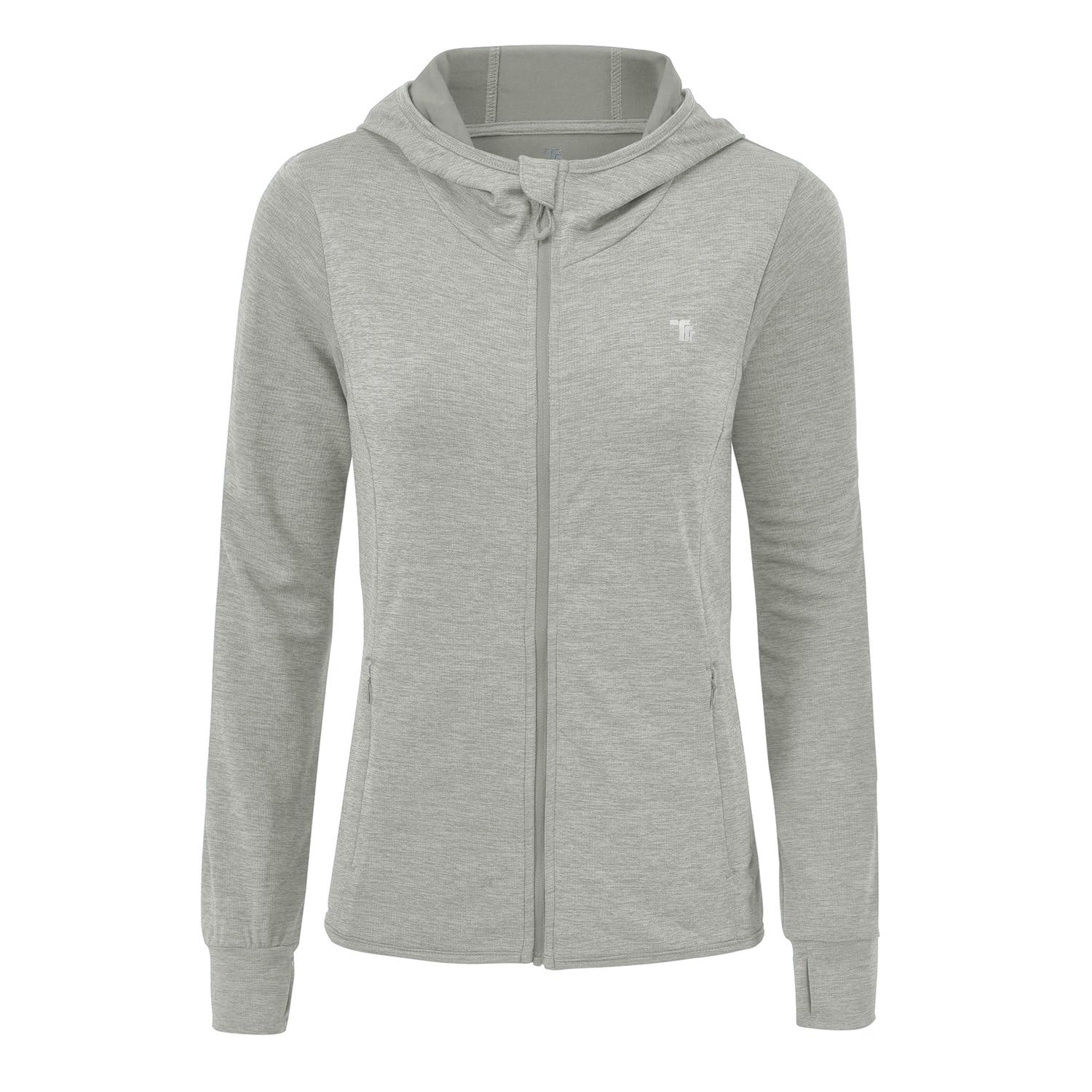 donhobo Damen Laufjacke Sportjacke Trainingsjacke Langarm Fitness Yoga Jacke Leicht Atmungsaktive Full Zip Sweatjacke mit Taschen Daumenloch