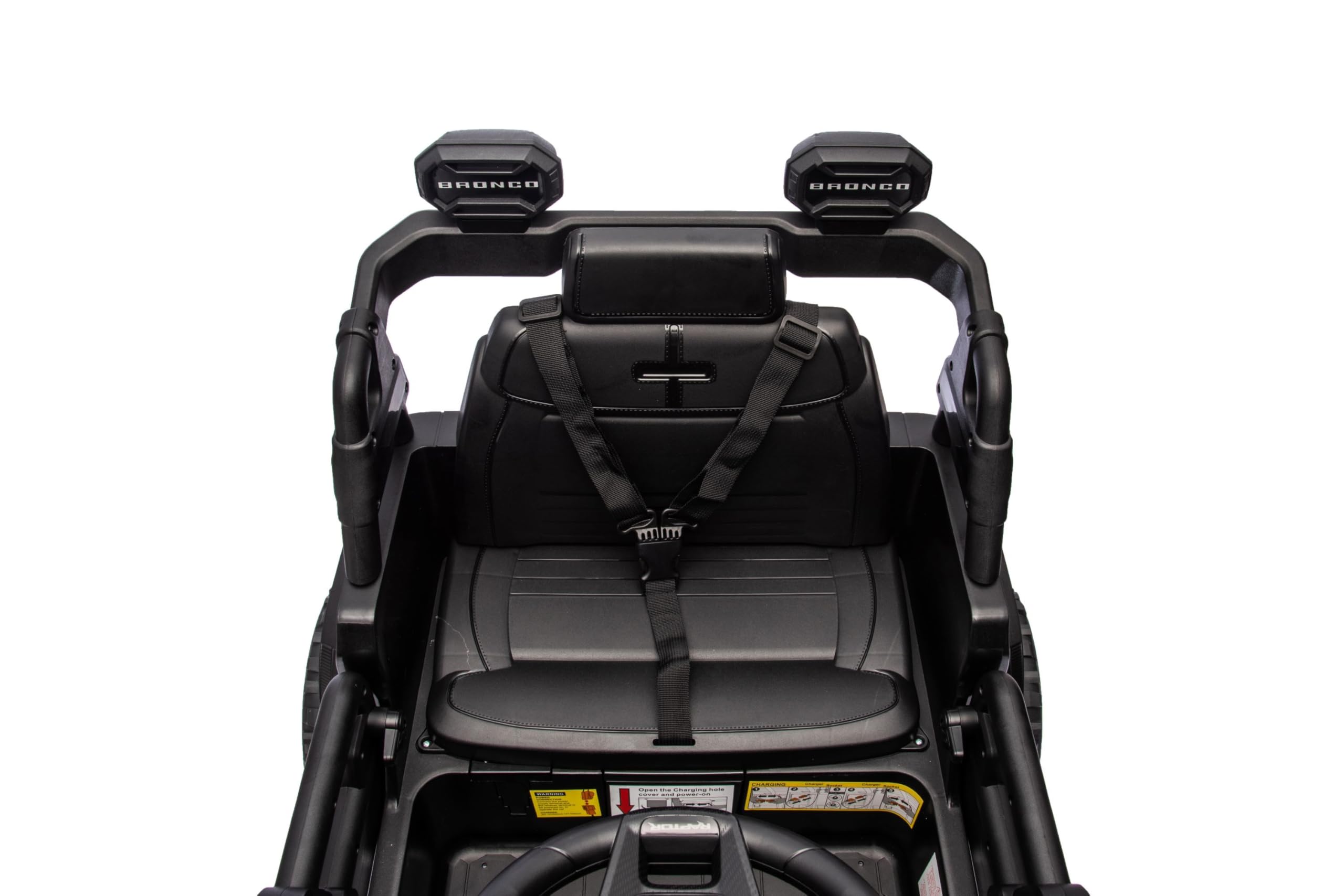 Ford Bronco Raptor 12V Fuoristrada Auto Macchina Elettrica per Bambini Telecomando Luci a Led Bluetooth Cintura di Sicurezza Ammortizzatori Carico Massimo 30 Kg - Nero