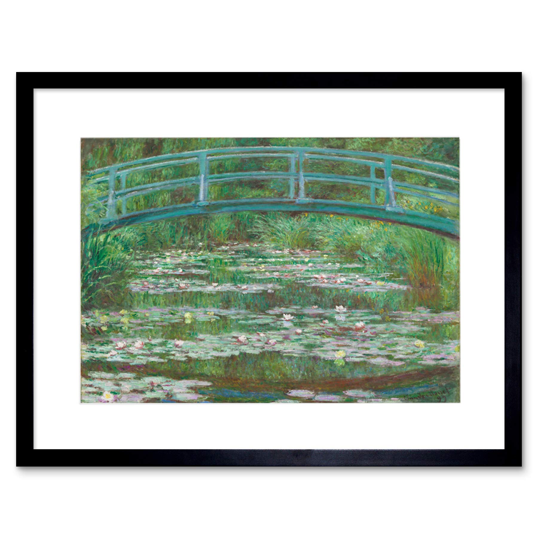 Wee Blue Coo Claude Monet Japanese Footbridge Art Picture Framed Wall Art Print