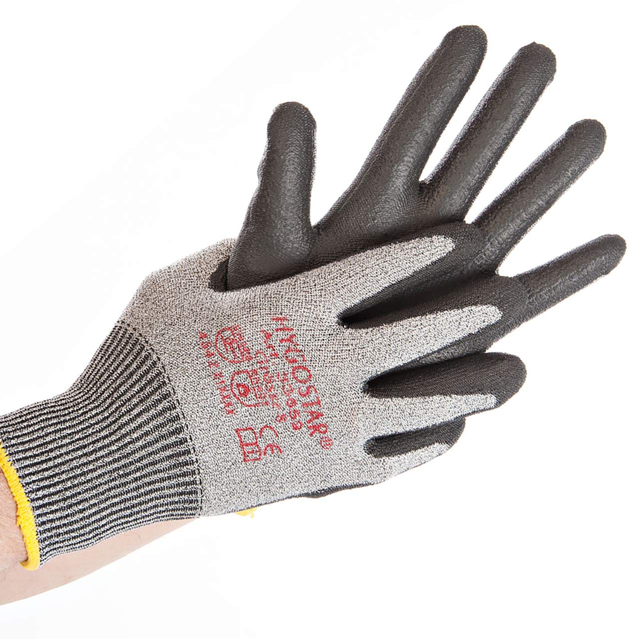 Hygostar CUT SAFE Gants de protection anti-coupures avec revêtement PU Noir Taille XXL
