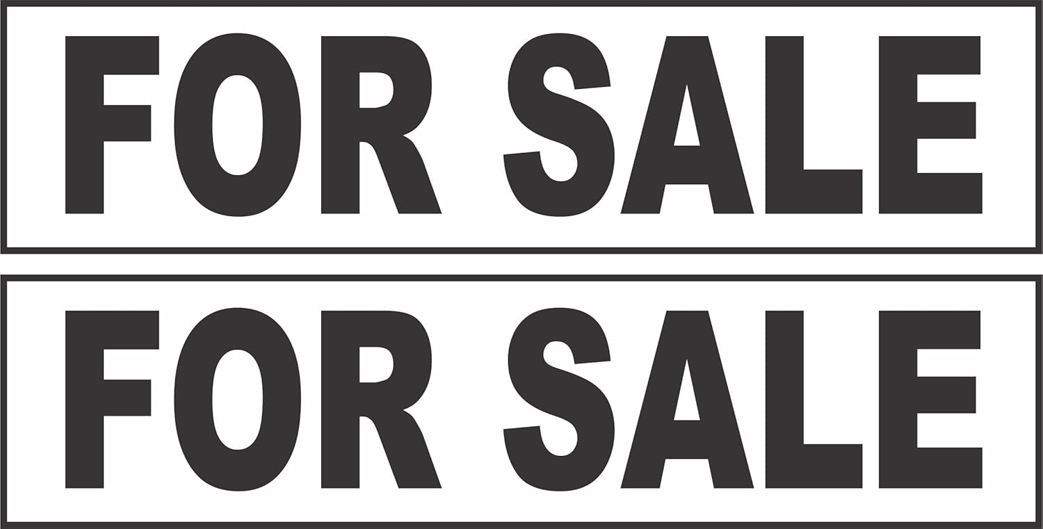 2-6x24 For Sale Real Estate Rider Sign Black