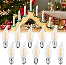 E10 LED Light Bulb, AC 14V-55V E10 LED Candles for Candle Arch, Tapered Candles Bulbs for Candle Arch, Candles 2100 K Warm White, 0.2 W, 3 LM, Matte, Pack of 10