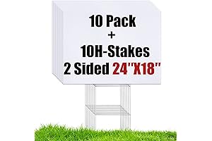 10 Pack Blank Yard Signs 18x24 Corrugated Plastic Heavy Duty Sign