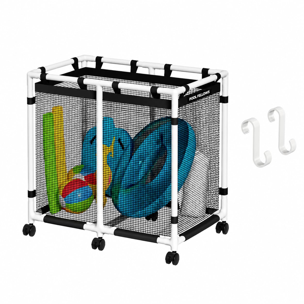 Lot d'accessoires de piscine | Panier de rangement piscine Basic & Crochet en S