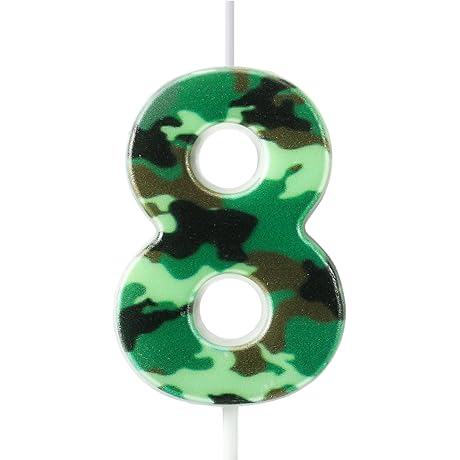 MTLEE Camo Number Birthday Candles: Ultimate Call of Duty Cake Decorations