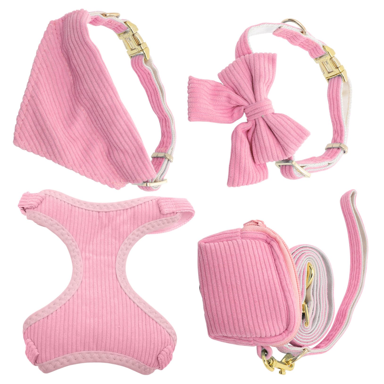 Harnais et laisse pour petit chien Milisten avec gilet collier bandana et support