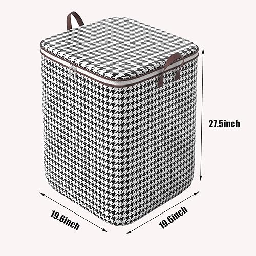 Miniatura 7 de AOKLEY Paquete de 2 bolsas de almacenamiento grandes, contenedores de almacenamiento plegables para armario, contenedores de almacenamiento con asas