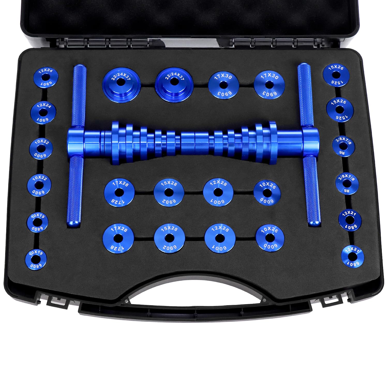 QWORK® Bicycle Internal Bearing Press Kit, Tools for Installing Bearing/Bushing - Compatible with Various Bearings - Includes Storage Box