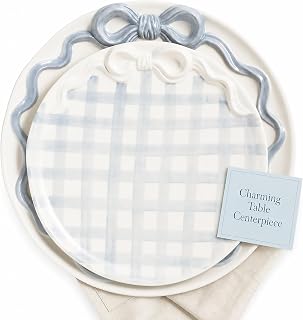 Mud Pie Ceramic Bow Nested Platter Set