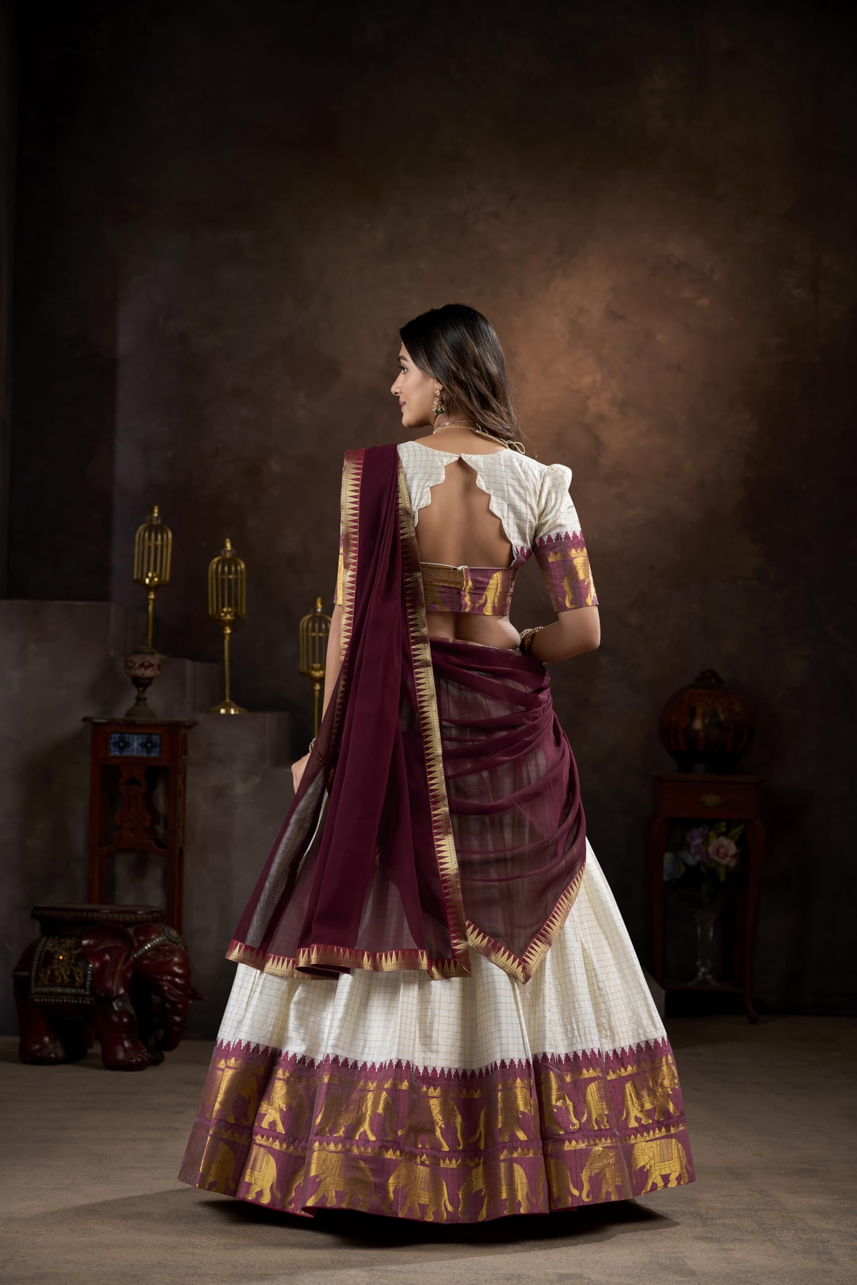 LooknBook Art Women Wedding Lehenga choli With Dupatta (White) - Image 3 thumbnail