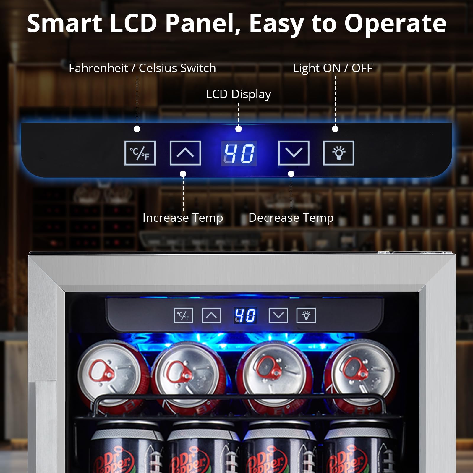GarveeTech Beverage Refrigerator and Cooler, 96 Cans Built-in or Freestanding Beverage Cooler with Glass Door, Adjustable Shelves & LED Lights, Under Counter Beer Fridge for Home Office Bar on Fridge.com