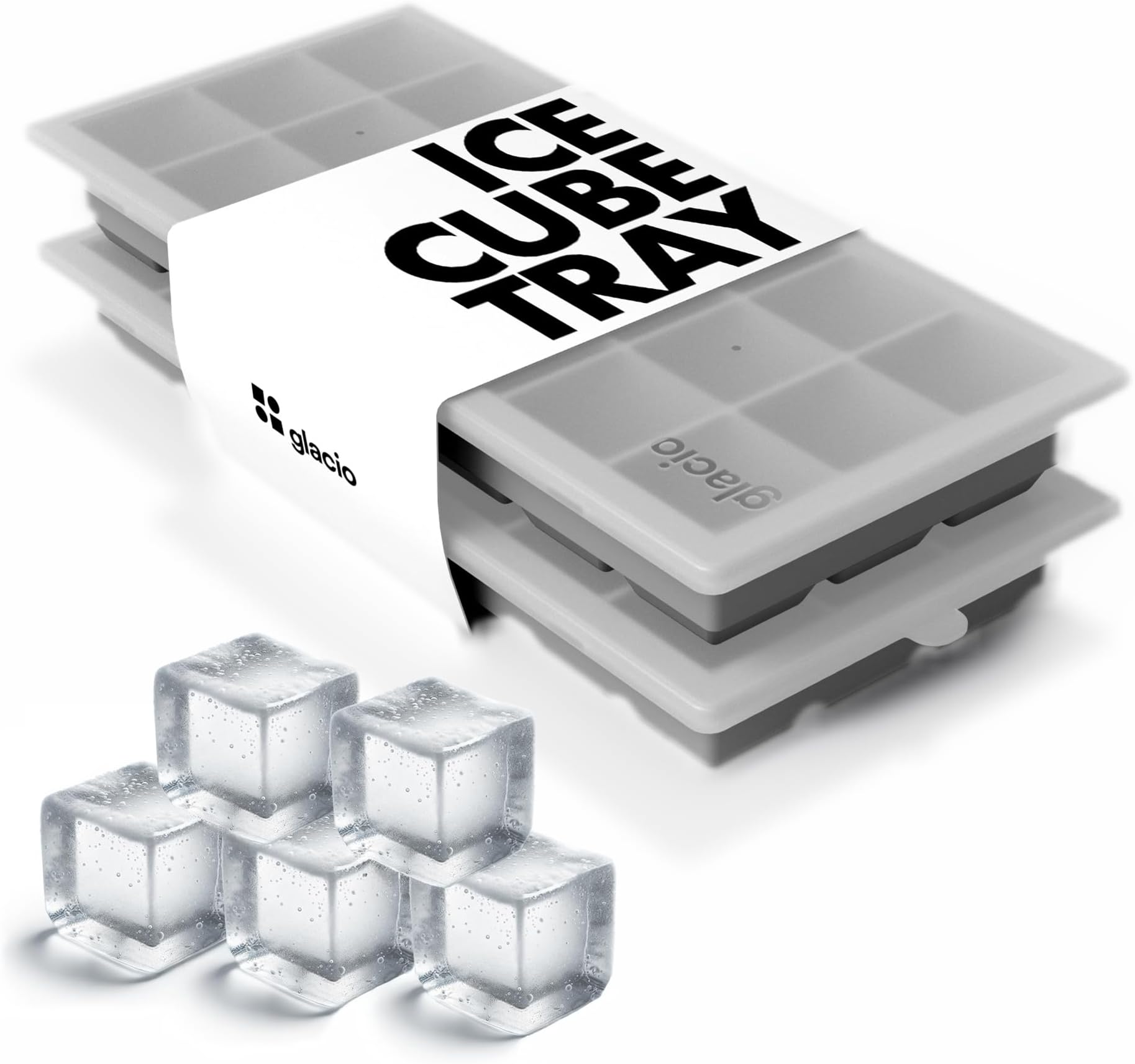 Ice Cube Tray – Small Silicone Molds with Lids, BPA-Free and Flexible for Cocktails and Beverages – Set of 2
