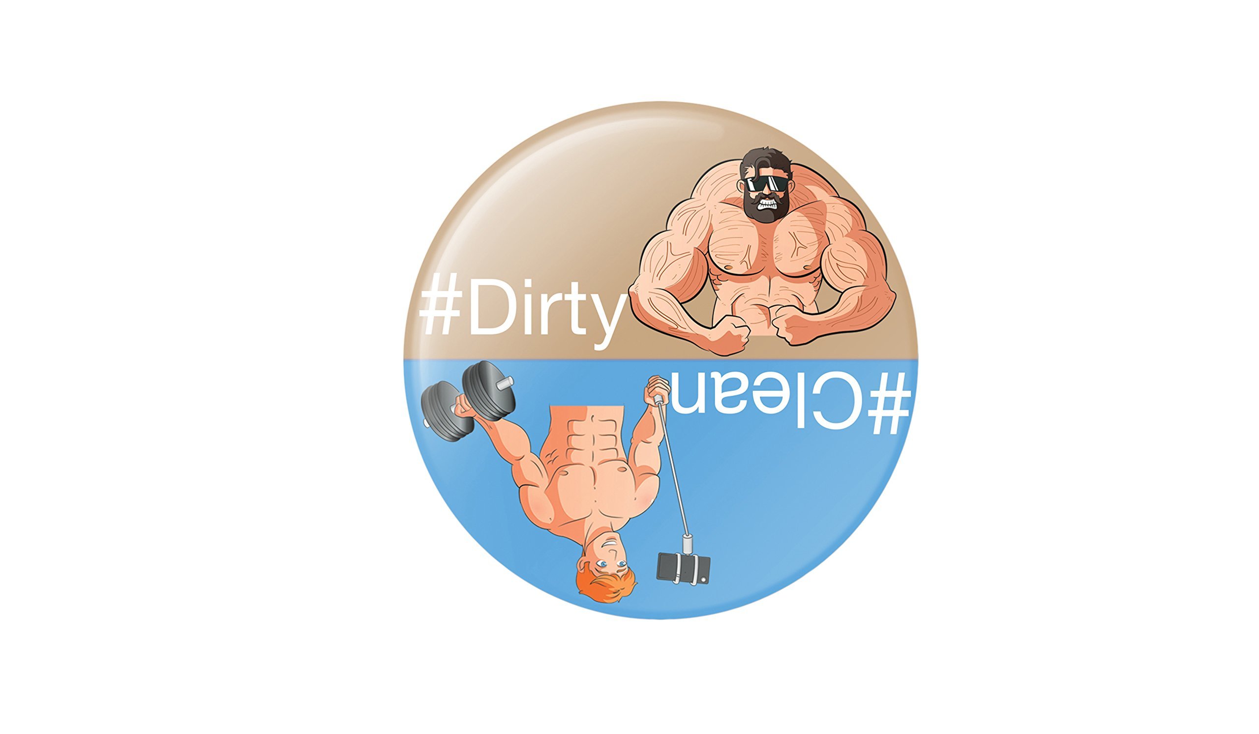 Clean Dirty Dishwasher Magnet "Social Media Muscle Magnet" Made in the USA. Funny Fridge Magnet Dish #Clean or #Dirty Indicator. Strong Gag Gift. For All Appliances.