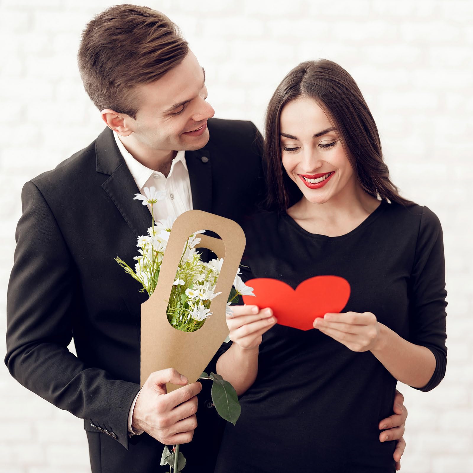 RETON 20 sacchetti di carta kraft a forma di cono, per bouquet, decorazioni creative per matrimoni (2 misure