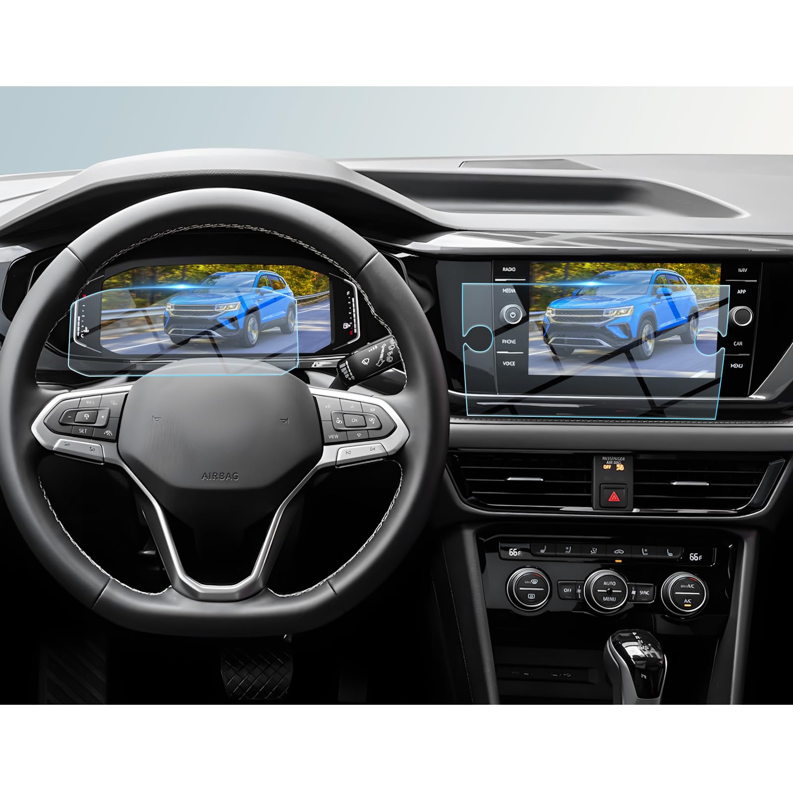 BIBIBO Compatible with VW Polo MK6 (Type AW/BZ) 2017-2024 2025 VW Taigo 2022-2024 2025 Navigation Screen Protector 8 Inch Discover Media Glass Screen Protector 9H Scratch-Resistant HD Clear VW Polo 6