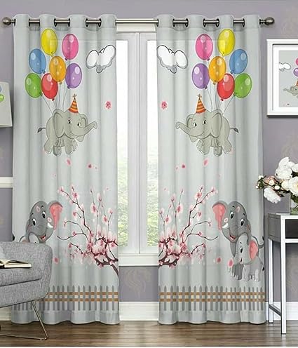 JUPON Kids Room Premium Soft Microfibre Blackout Curtains with High End Eco Friendly Printing and Stainless Steel Eyelets, 2 Piece (44inch X 84 inch)
