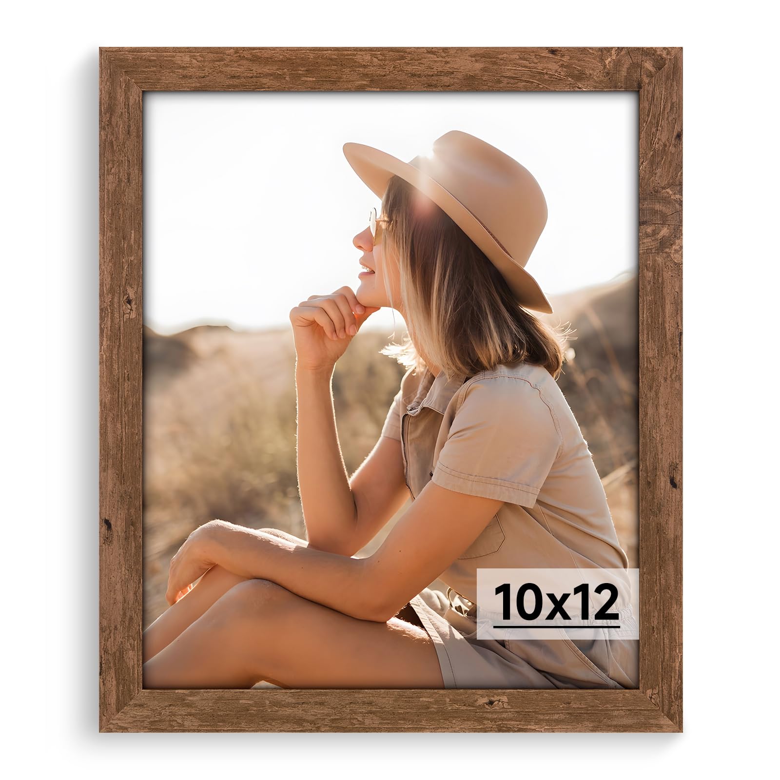 Amazon.com - Light Walnut 10x12 - Single Frame - Rustic Woodgrain
