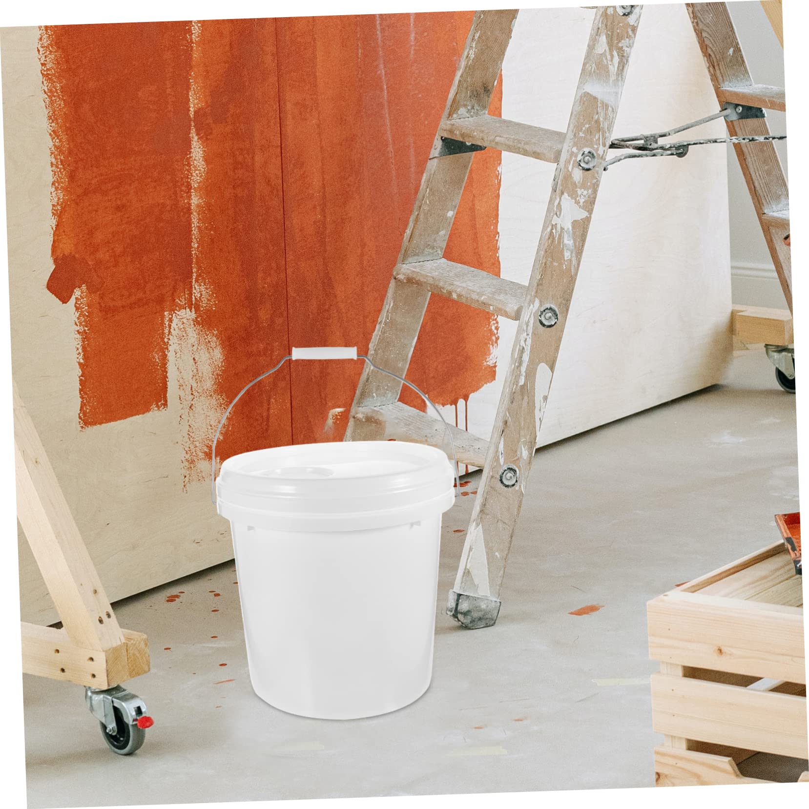 Cubo de Pintura Vacío de 10 litros Blanco Hdpe con Tapa