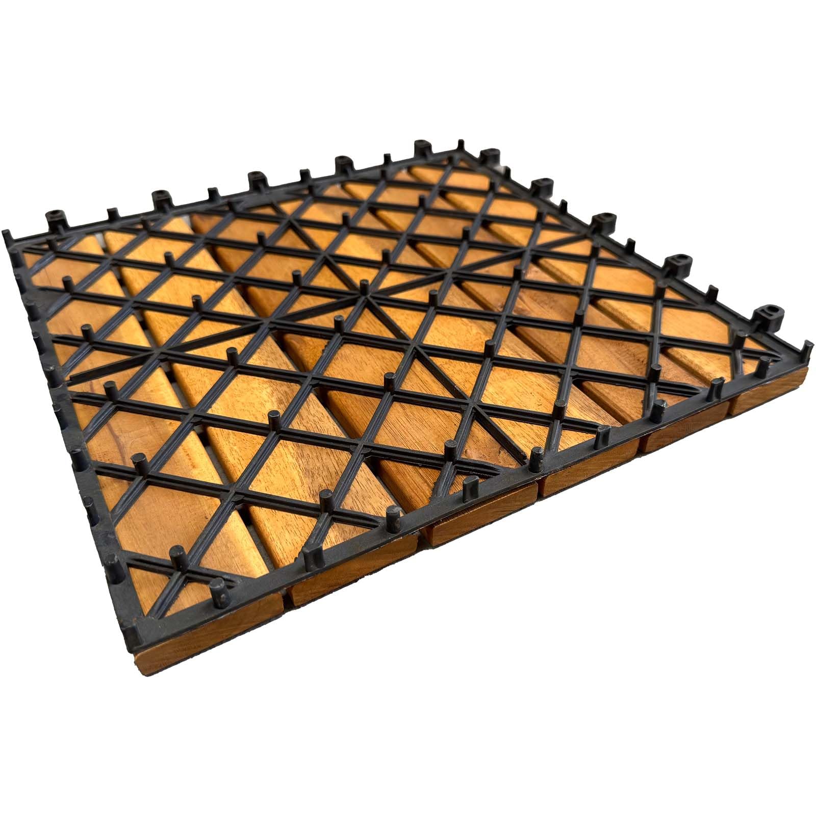 BURI Płytki drewniane, 3 m², płytki balkonowe, 30 x 30 cm, na podłogę balkonową, odporne na warunki atmosferyczne, z drewna akacjowego, płytki tarasowe z systemem zatrzaskowym, na taras, balkon (33