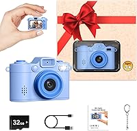 Vista 1 de Mini Camera Keychain Instant Digital, 1080P Mini Digital Camcorder with 32G, Tiny Pocket Camera for Travel Vlog Fun Recording, Long Battery Life Blue