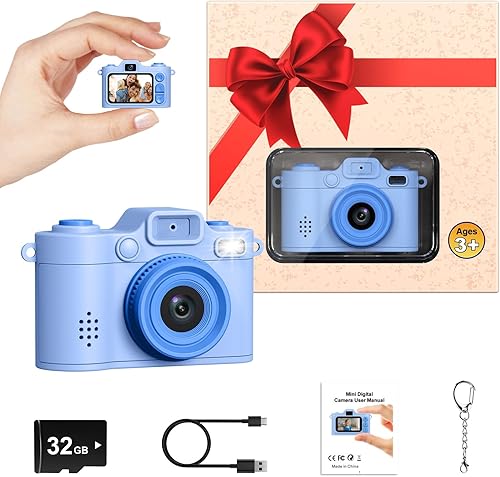 Mini Camera Keychain Instant Digital, 1080P Mini Digital Camcorder with 32G, Tiny Pocket Camera for Travel Vlog Fun Recording, Long Battery Life