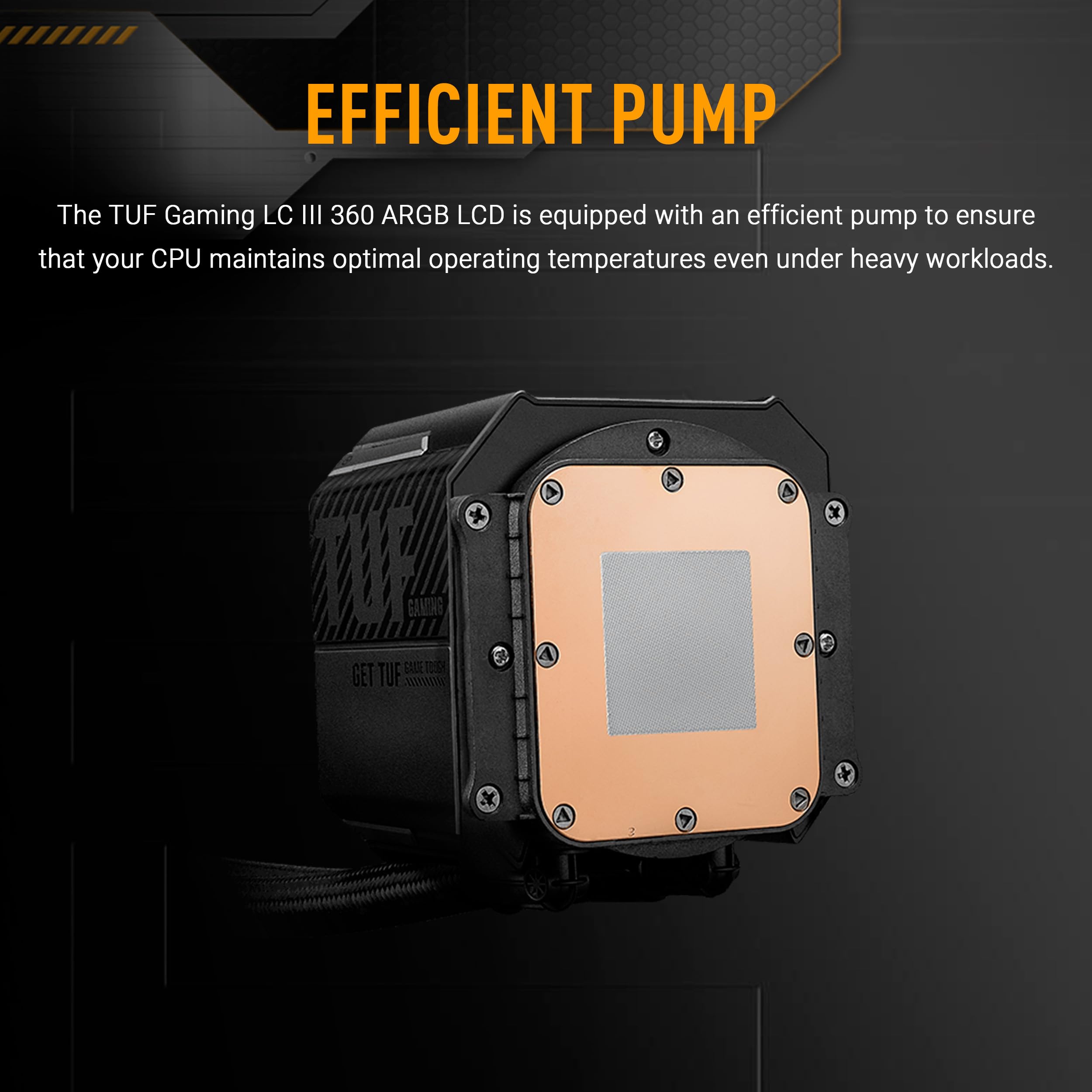 ASUS TUF Gaming LC III 360 ARGB - Watercooling CPU tout-en-un, 3 ventilateurs pré-installés et intégrés, Écran LCD 2,8 pouces pour monitoring matériel, LGA1851/1700 & AM5