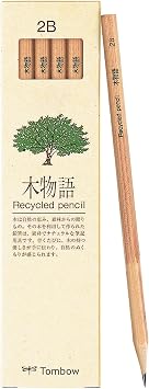 Tombow LA-KEA2B Wooden Monogatari Pencils, 2B, 1 Dozen