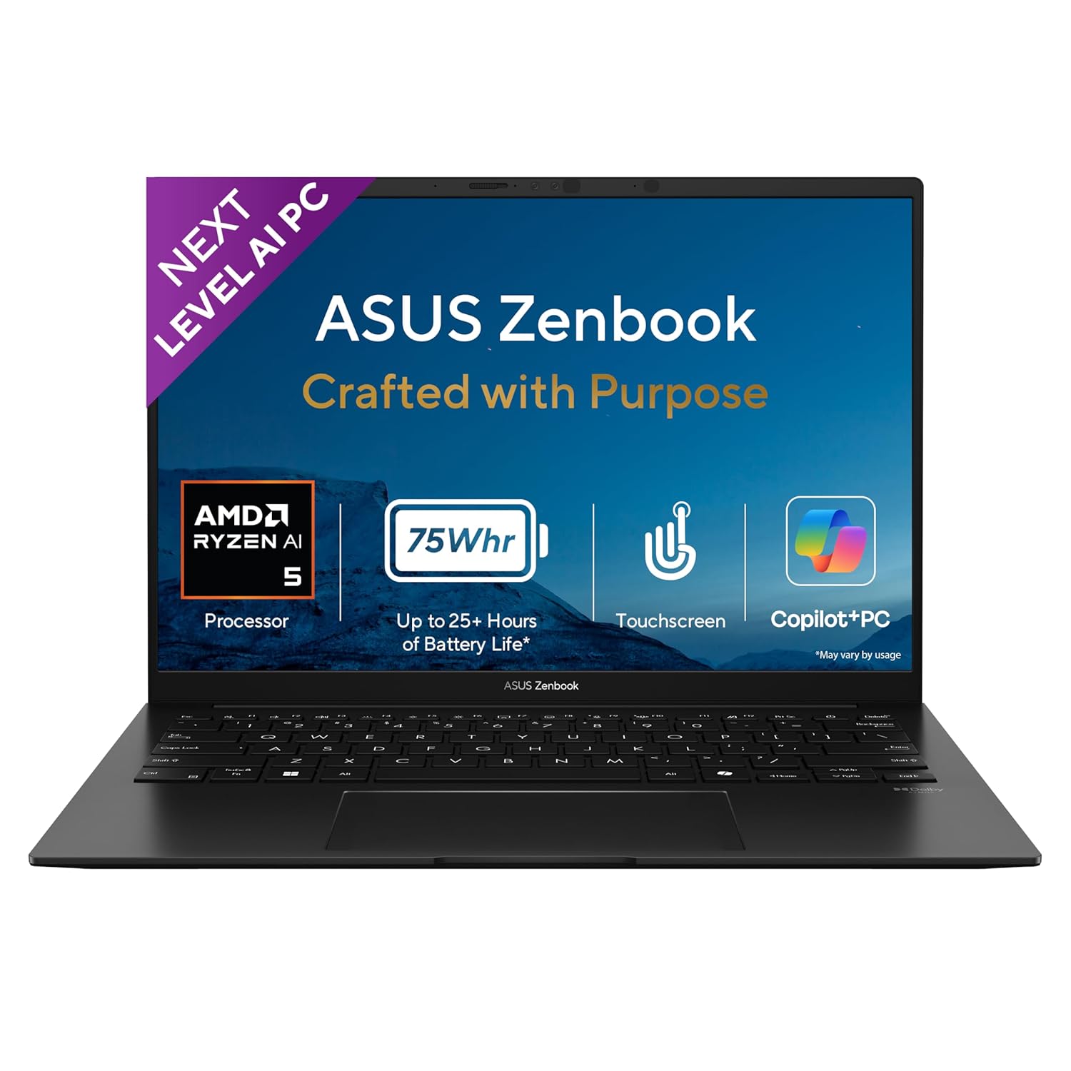 ASUS Zenbook 14 (2026), AMD Ryzen AI 5 430, AMD Radeon iGPU, 16GB RAM, 1TB SSD, FHD+, 14″, (35.5 cm), Windows 11, M365 Basic(1 Year)* Office 2024, Jade Black, 1.28 kg, UM3406GA-QL119WS, Co-Pilot+ PC