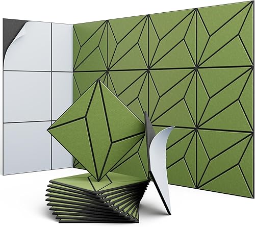 Miniatura 17 de Paneles acústicos hexagonales, paquete de 12 paneles de absorción de sonido de alta densidad de 12 x 10 x 0.4 pulgadas para mejorar la reducción