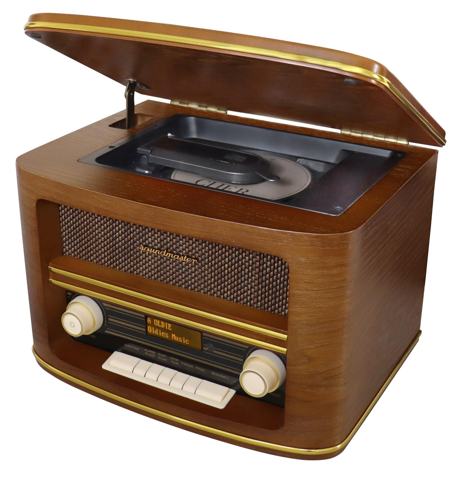 Soundmaster NR961 Nostalgie Système Stéréo Radio numérique stéréo Dab+ avec Lecteur CD CD MP3 USB Bluetooth AUX-in Égaliseur