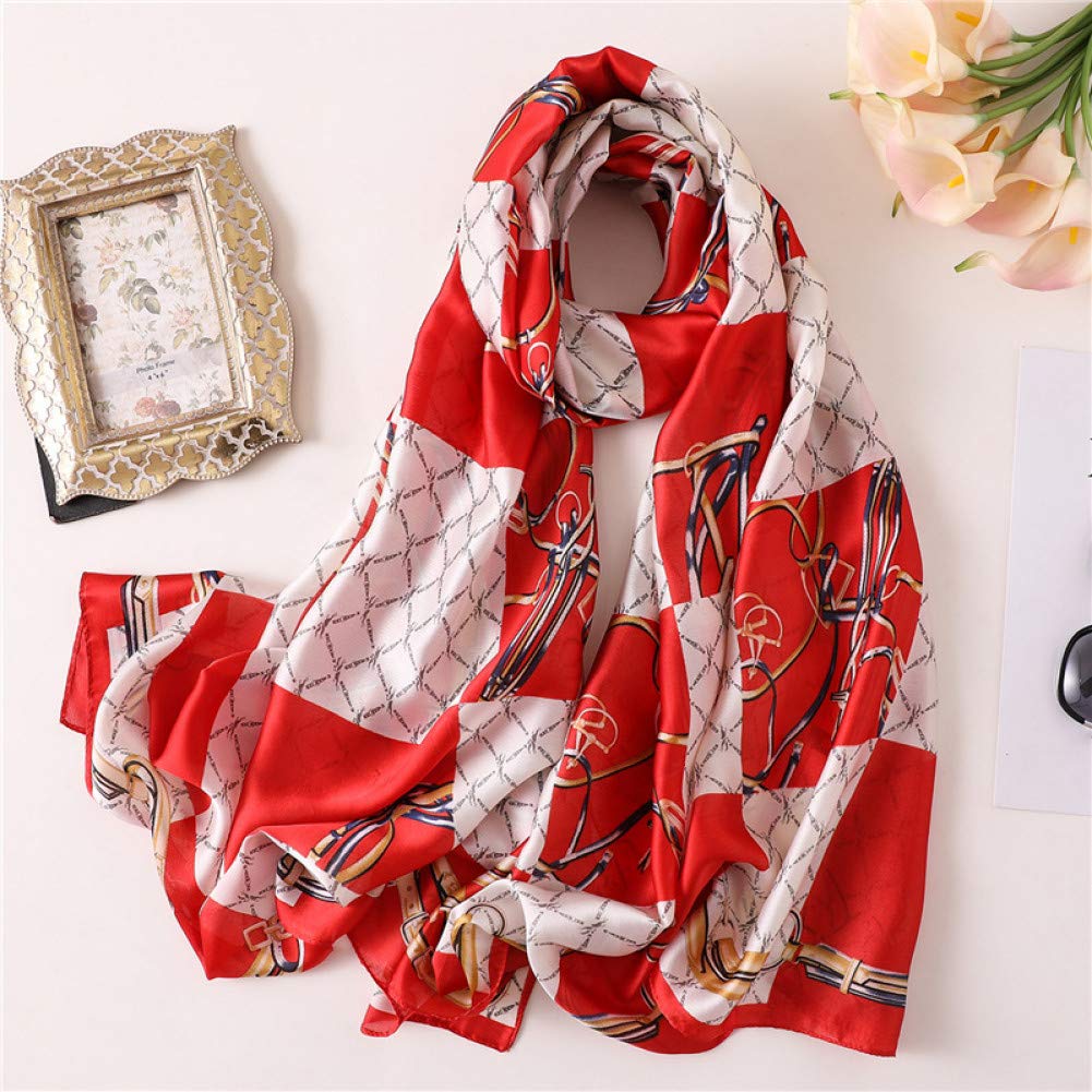 Écharpe foulard en soie femme grand châle bandana printemps